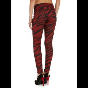 Hudson Jeans Red and Black Skinny Jeans
